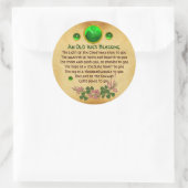 Een oud Iers kerstfeest, verbijsterd perkament Ronde Sticker (Tas)