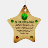 Een oud Iers Kerstmis Zegen Sterrenperkament Keramisch Ornament (Rechts)