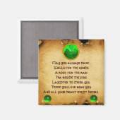 Een oud Iers verbijsterend perkament voor Luck Magneet (Voorkant / Achterkant)