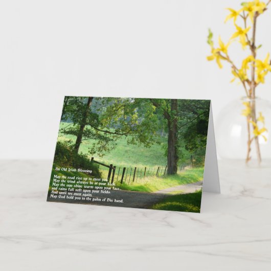 Een oud Iers zegenend.-groen landschap Kaart (Gele Bloem)