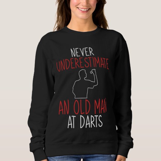 Een oud Man bij Darts Boy Funny Dart Trui (Voorkant)