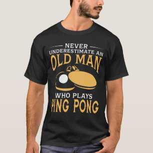 Een oud Man dat Ping Pong speelt T-shirt