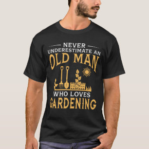 Een oud Man die van tuinieren houdt T-shirt