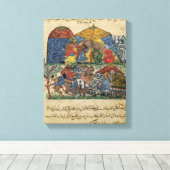 Een oud man en een jong man canvas afdruk (Insitu (Houten vloer))