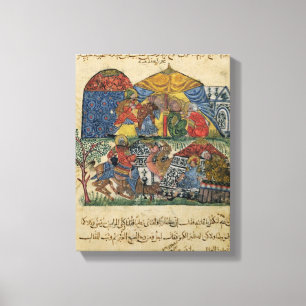 Een oud man en een jong man canvas afdruk