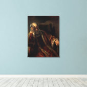 Een oud Man in een stoel Canvas Afdruk (Insitu (Houten vloer))
