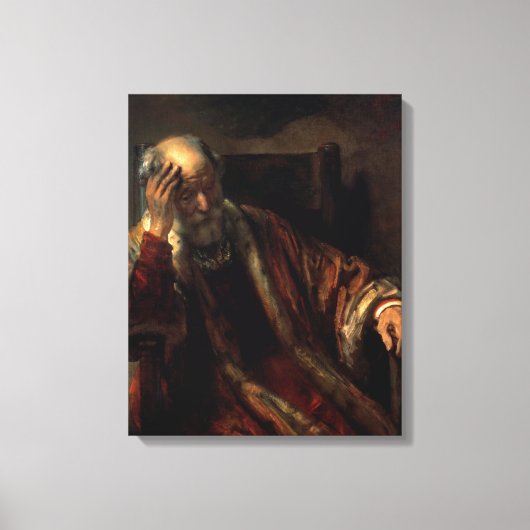Een oud Man in een stoel Canvas Afdruk (Voorkant)