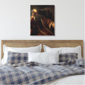 Een oud Man in een stoel Canvas Afdruk (Insitu (Slaapkamer))