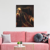 Een oud Man in een stoel Canvas Afdruk (Insitu (Woonkamer))
