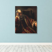 Een oud Man in een stoel Canvas Afdruk (Insitu (Houten vloer))