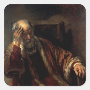 Een oud Man in een stoel Vierkante Sticker