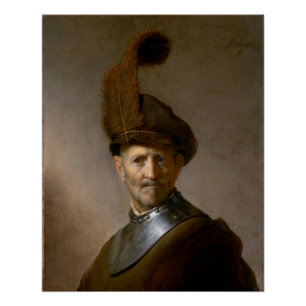Een oud Man in militair kostuum c.1630 Perfect Poster