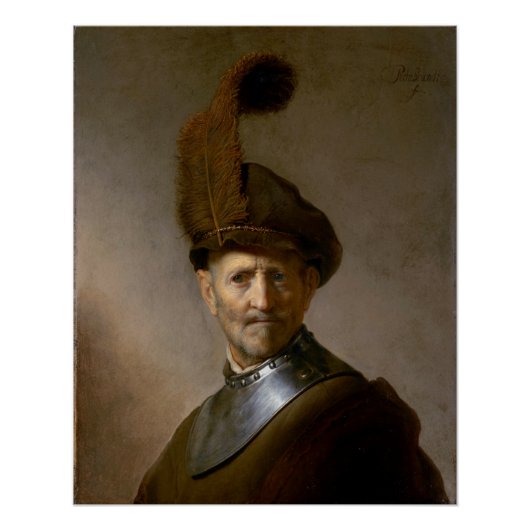 Een oud Man in militair kostuum c.1630 Perfect Poster (Voorkant)