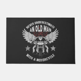 Een oud Man met een motor Deurmat