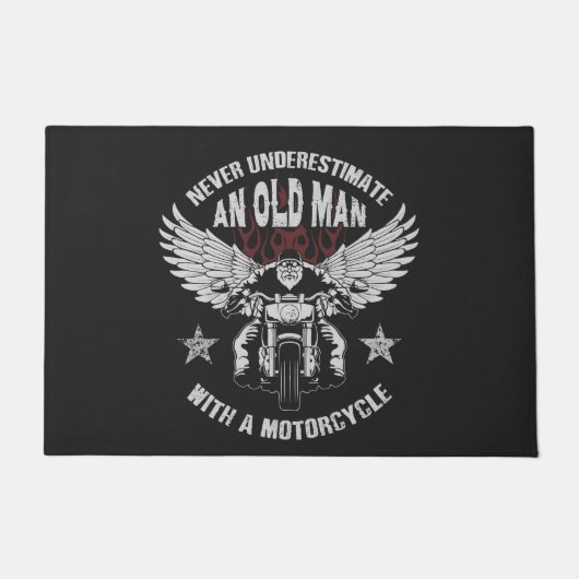 Een oud Man met een motor Deurmat (Voorkant)