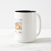 Een oud man nooit onderschatten met een Pommeraans Tweekleurige Koffiemok (Voorkant rechts)