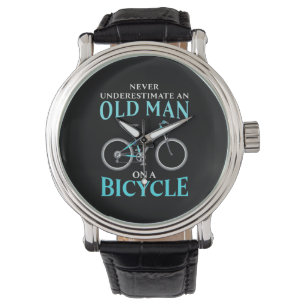Een oud Man op een fiets Horloge