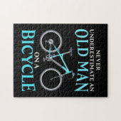 Een oud Man op een fiets Legpuzzel (Horizontaal)