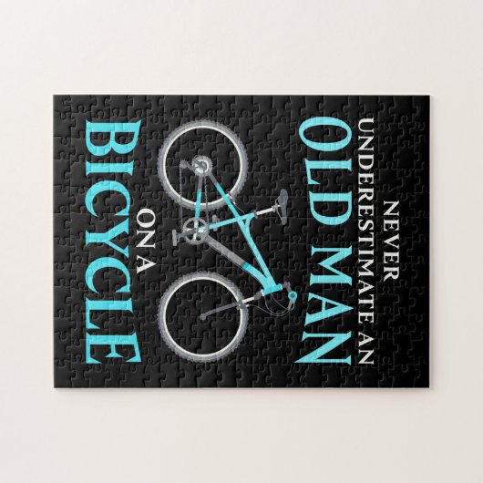Een oud Man op een fiets Legpuzzel (Horizontaal)