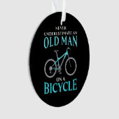 Een oud Man op een fiets Ornament (voorkant)