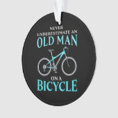 Een oud Man op een fiets Ornament (voorkant)