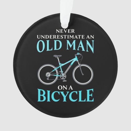 Een oud Man op een fiets Ornament (voorkant)