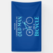 Een oud Man op een fiets Spandoek (Verticaal)