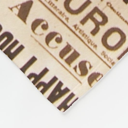 Een  oud nieuwsblad druktypografie fleece deken (Hoek)
