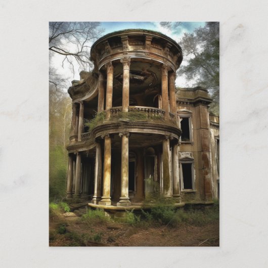 Een oud verlaten landelijk huis briefkaart (Voorkant)