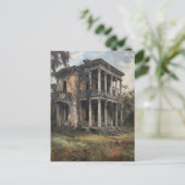 Een oud verlaten landhuis briefkaart (Staand voorkant)
