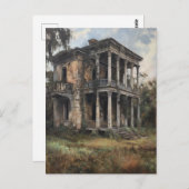 Een oud verlaten landhuis briefkaart (Voorkant / Achterkant)