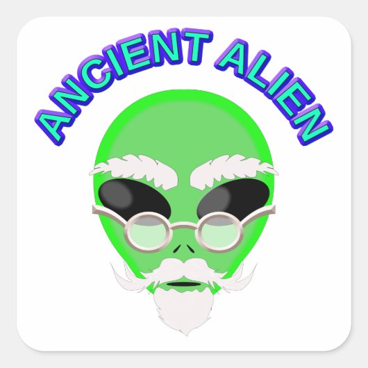 Een oude Alien Vierkante Sticker (Voorkant)