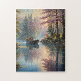 Een oude boot op een mooie afgelegen plek legpuzzel