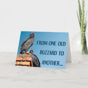 Een oude buzzard naar een ander Wenskaart Kaart
