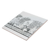 Een oude Egyptische tuin (graving) (foto) Tegeltje (Zijkant)