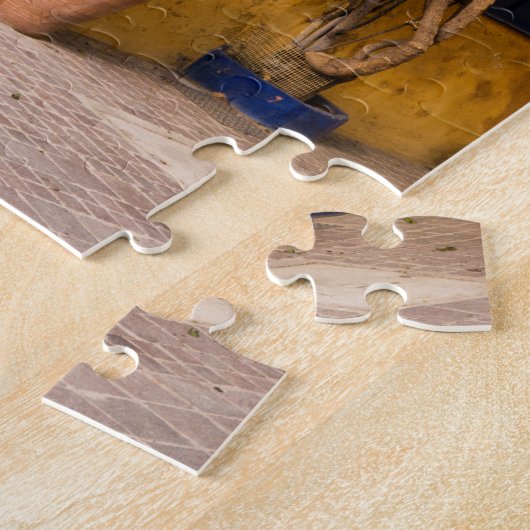 Een oude Europese deur Legpuzzel (Zijkant)