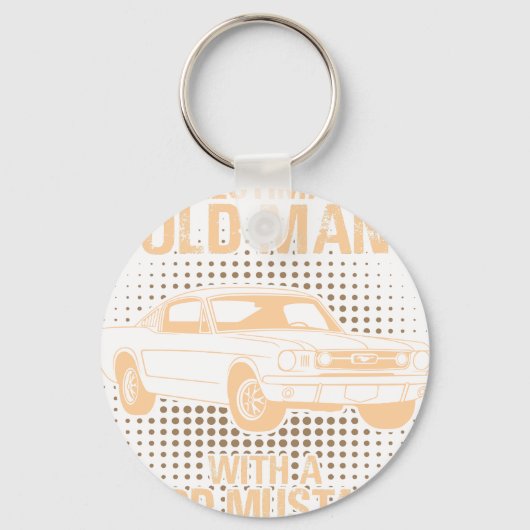 Een oude Ford Mustang 1966 Fastback Sleutelhanger (Voorkant)