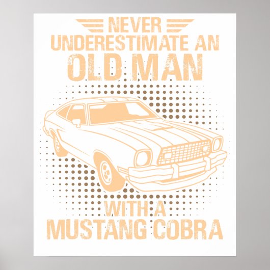 Een oude Ford Mustang 1977 Cobra Poster (Voorkant)