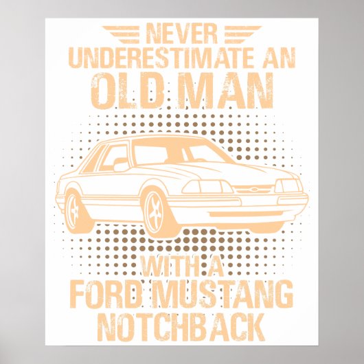Een oude Ford Mustang 1989 Notchback Poster (Voorkant)
