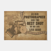 Een oude fotograaf deurmat, fotograaf retro deurmat (Voorkant)