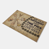 Een oude gitarist Rug, een grappige gitarist Room  Deurmat (Schuin)