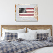 Een  oude glorie Amerikaanse vlag ingelijst Canvas Afdruk (Insitu (Slaapkamer))