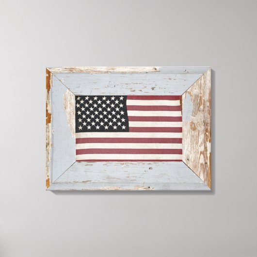 Een  oude glorie Amerikaanse vlag ingelijst Canvas Afdruk (Voorkant)