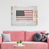 Een  oude glorie Amerikaanse vlag ingelijst Canvas Afdruk (Insitu (Woonkamer))