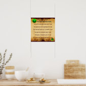 Een Oude Ierse Christma Zegen Parchment, Vierkant Poster (Keuken)