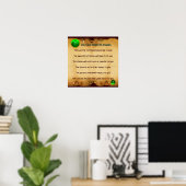 Een Oude Ierse Christma Zegen Parchment, Vierkant Poster (Thuiskantoor)