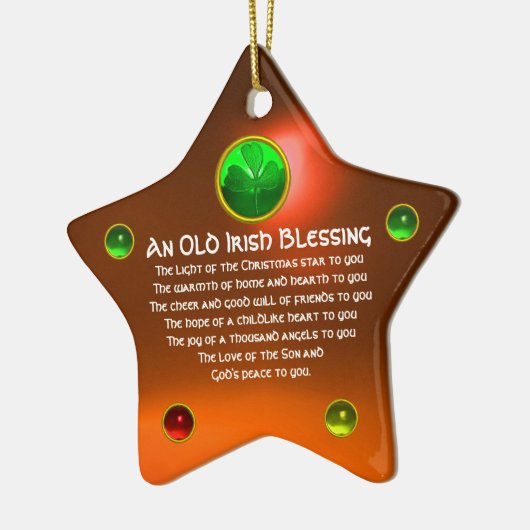 Een oude Ierse kerstzegelster Keramisch Ornament (Links)
