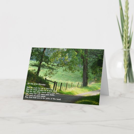 Een Oude Ierse Zegen.-Groen Landschap Kaart (Voorkant)