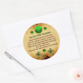 Een Oude Ierse Zegen Pergament Ronde Sticker (Envelop)