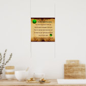 Een Oude Ierse Zegen Pergament, Vierkant Poster (Keuken)